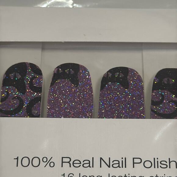 NWT Color Street "Cat’s All Folks" Purple Black Glitter Nail Strips - Picture 1 of 4
